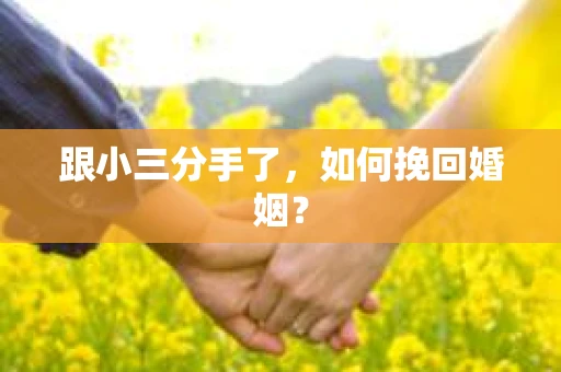 跟小三分手了，如何挽回婚姻？