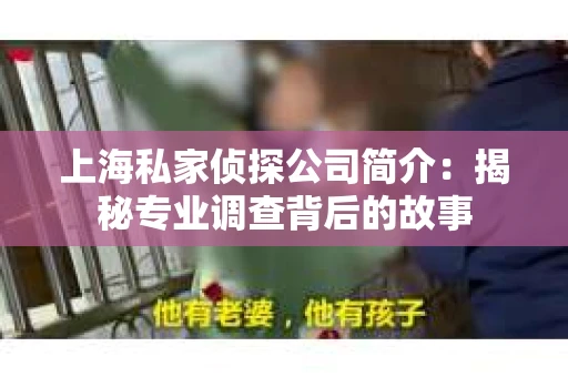 上海私家侦探公司简介：揭秘专业调查背后的故事