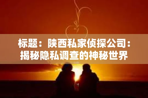 标题：陕西私家侦探公司：揭秘隐私调查的神秘世界