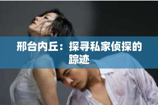 邢台内丘：探寻私家侦探的踪迹