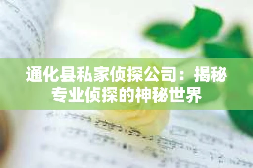 通化县私家侦探公司：揭秘专业侦探的神秘世界