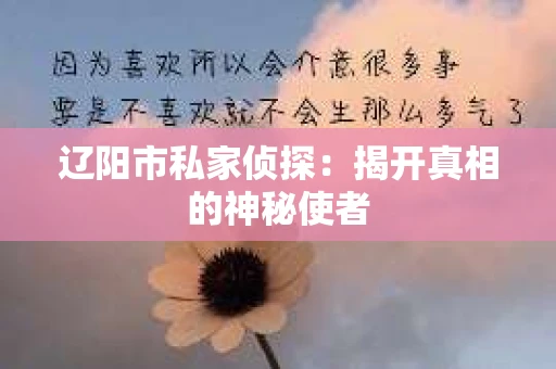 辽阳市私家侦探：揭开真相的神秘使者