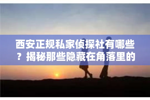 西安正规私家侦探社有哪些？揭秘那些隐藏在角落里的神秘力量