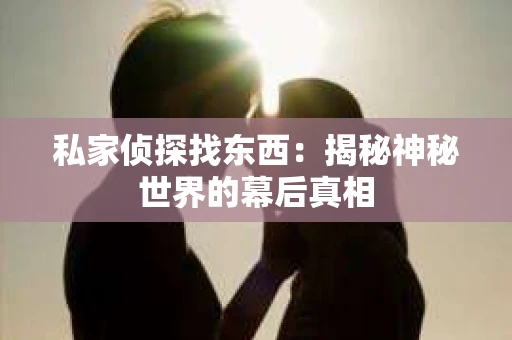 私家侦探找东西：揭秘神秘世界的幕后真相