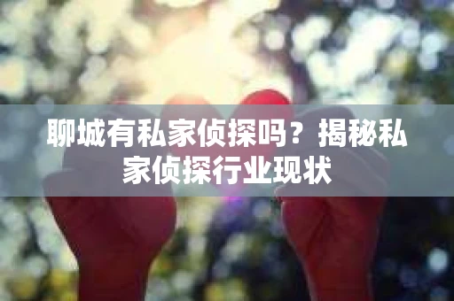 聊城有私家侦探吗？揭秘私家侦探行业现状