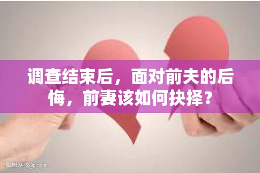 调查结束后，面对前夫的后悔，前妻该如何抉择？