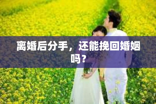 离婚后分手，还能挽回婚姻吗？