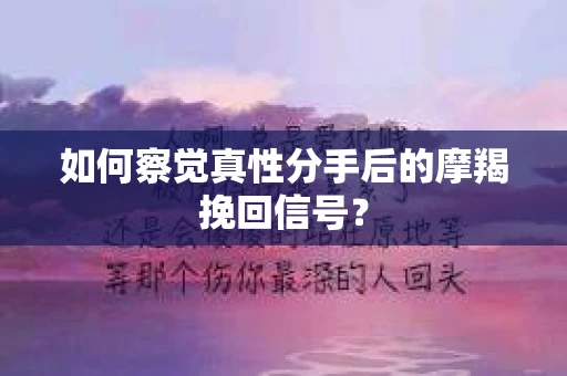 如何察觉真性分手后的摩羯挽回信号？