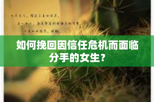 如何挽回因信任危机而面临分手的女生？
